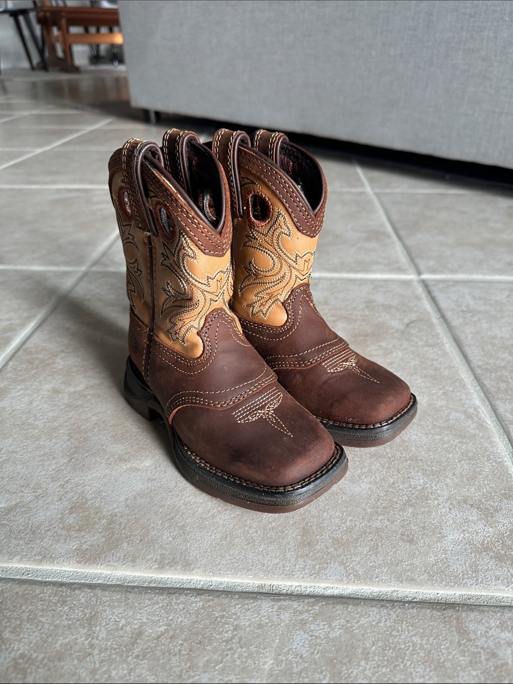 Kids Brown Western Cowboy Boots -9T
